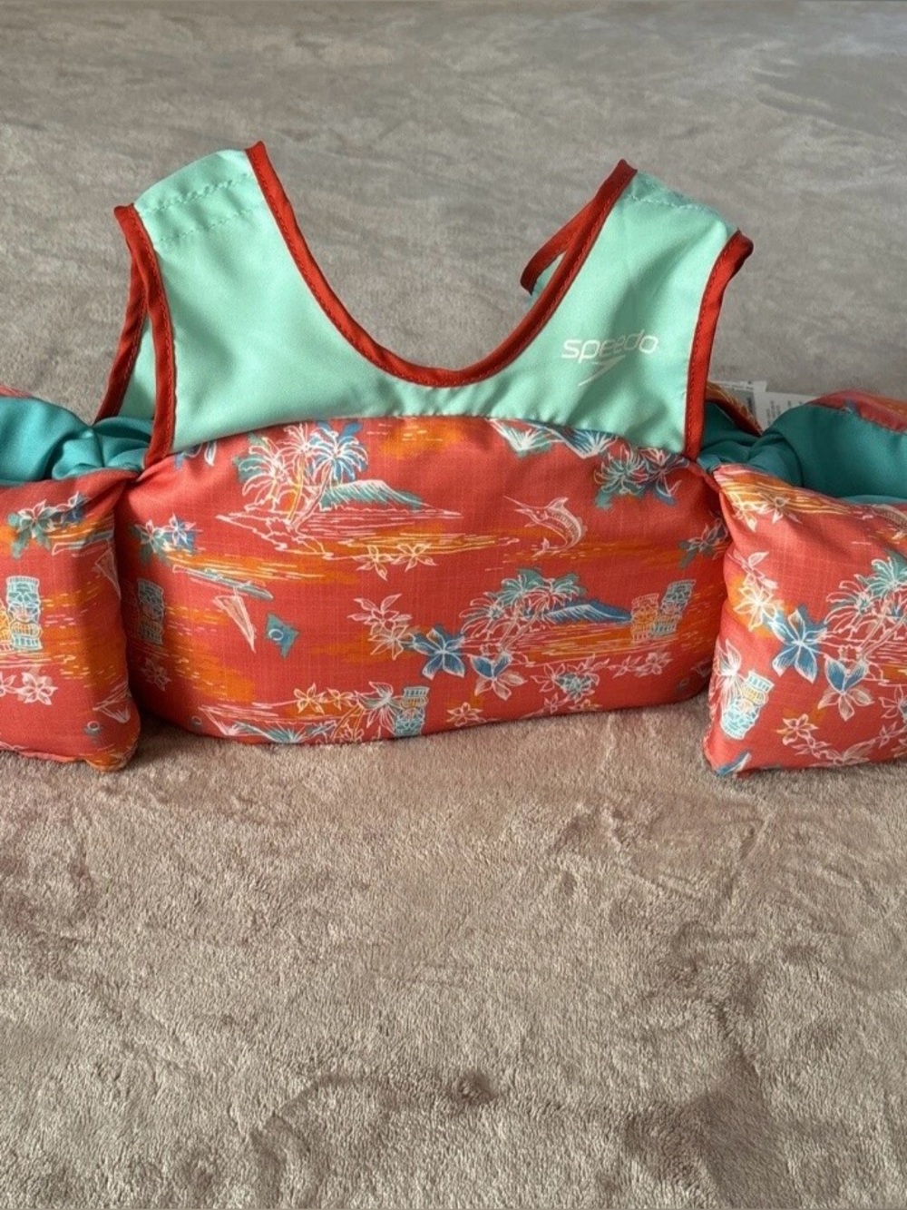 Speedo Kids' Coral & Mint Island Print Swim Vest